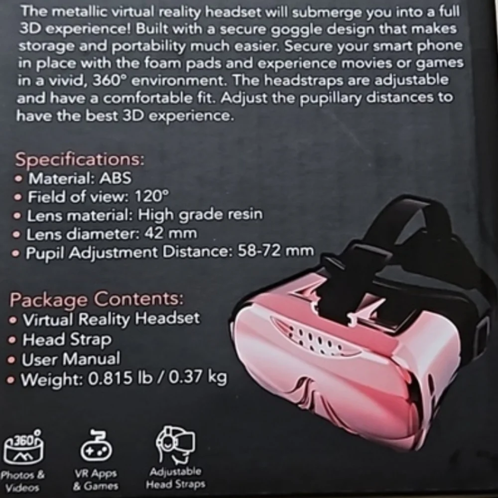 Pink Virtual Reality Headset - Immersive VR Viewing
